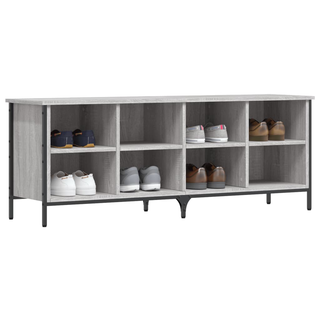 Étagère à chaussures gris Sonoma 131x35x50 cm en bois