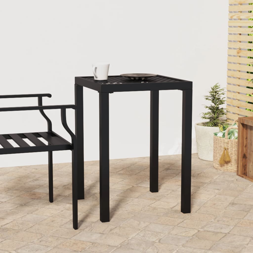 Gartentisch Anthrazit 50x50x72 cm Stahl
