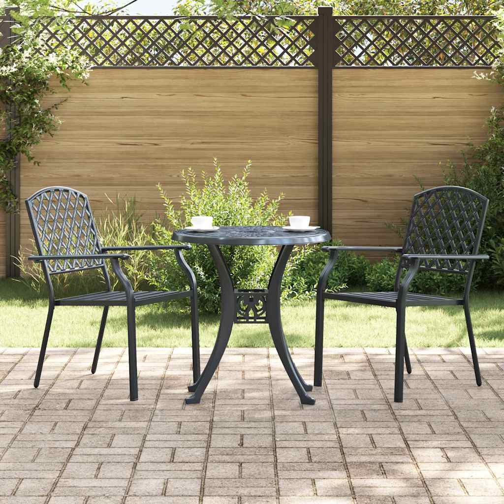 Gartenstuhl 2 stk. Anthrazit Stahl
