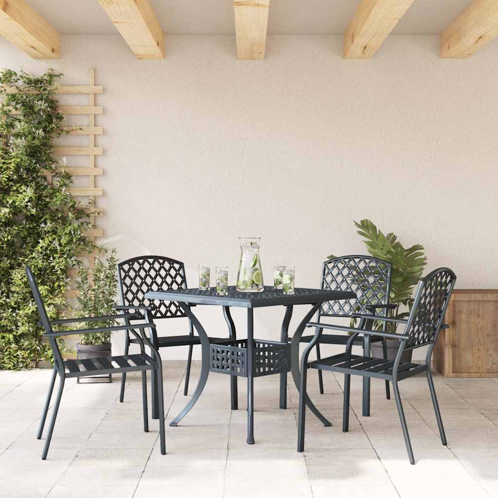 Gartenstuhl 4 stk. Anthrazit Stahl