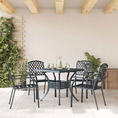Gartenstuhl 4 stk. Anthrazit Stahl