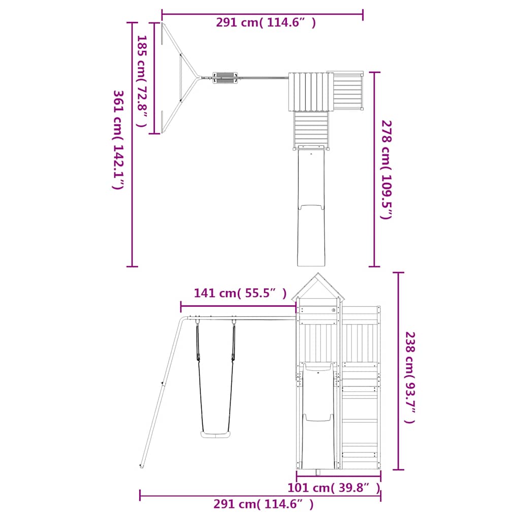 Spielturm Massivholz Douglasie