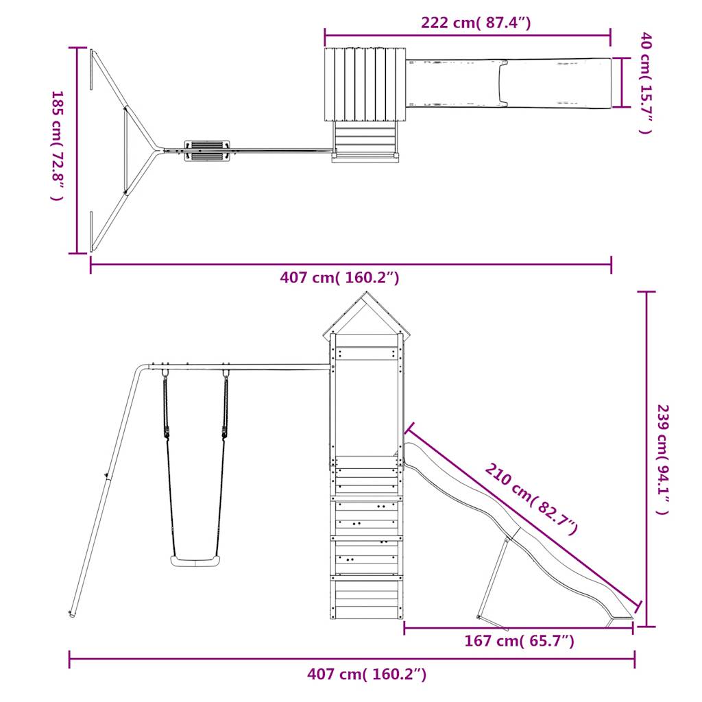 Spielturm Massivholz Douglasie