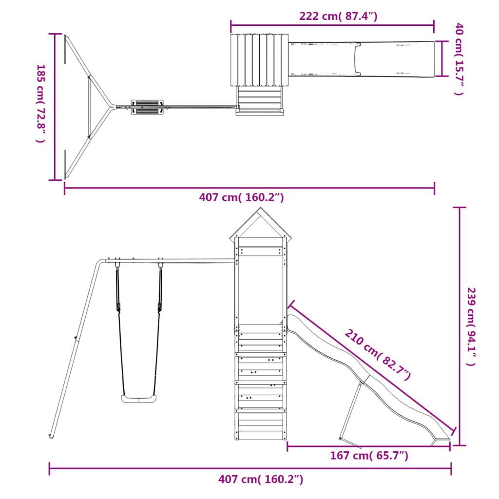 Spielturm Imprägniertes Kiefernholz