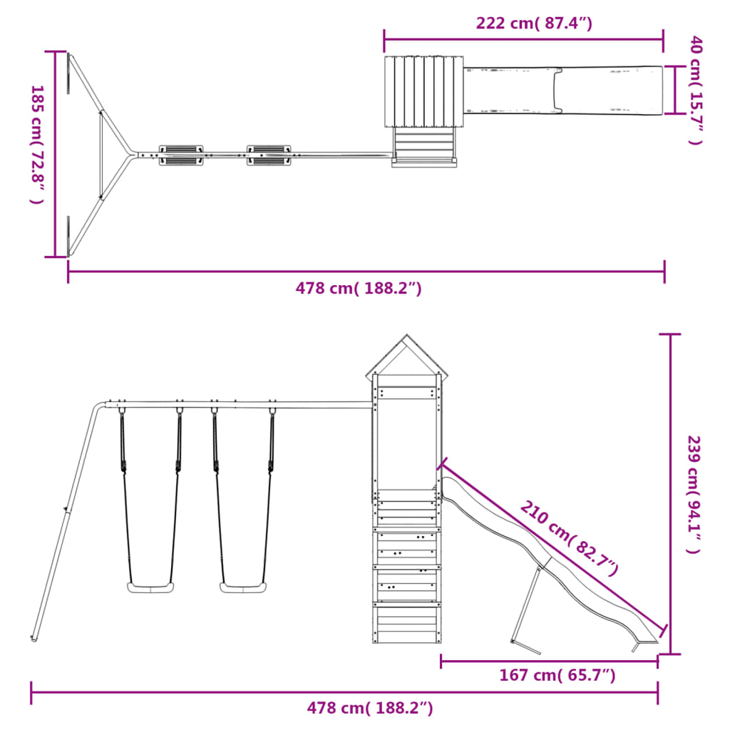 Spielturm Massivholz Douglasie