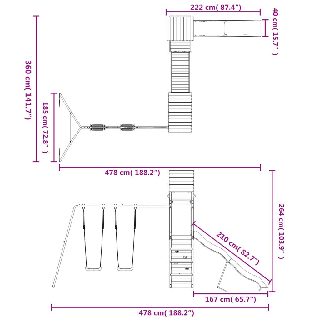 Spielturm Imprägniertes Kiefernholz