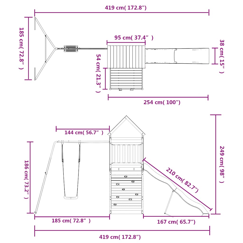 Spielturm Imprägniertes Kiefernholz