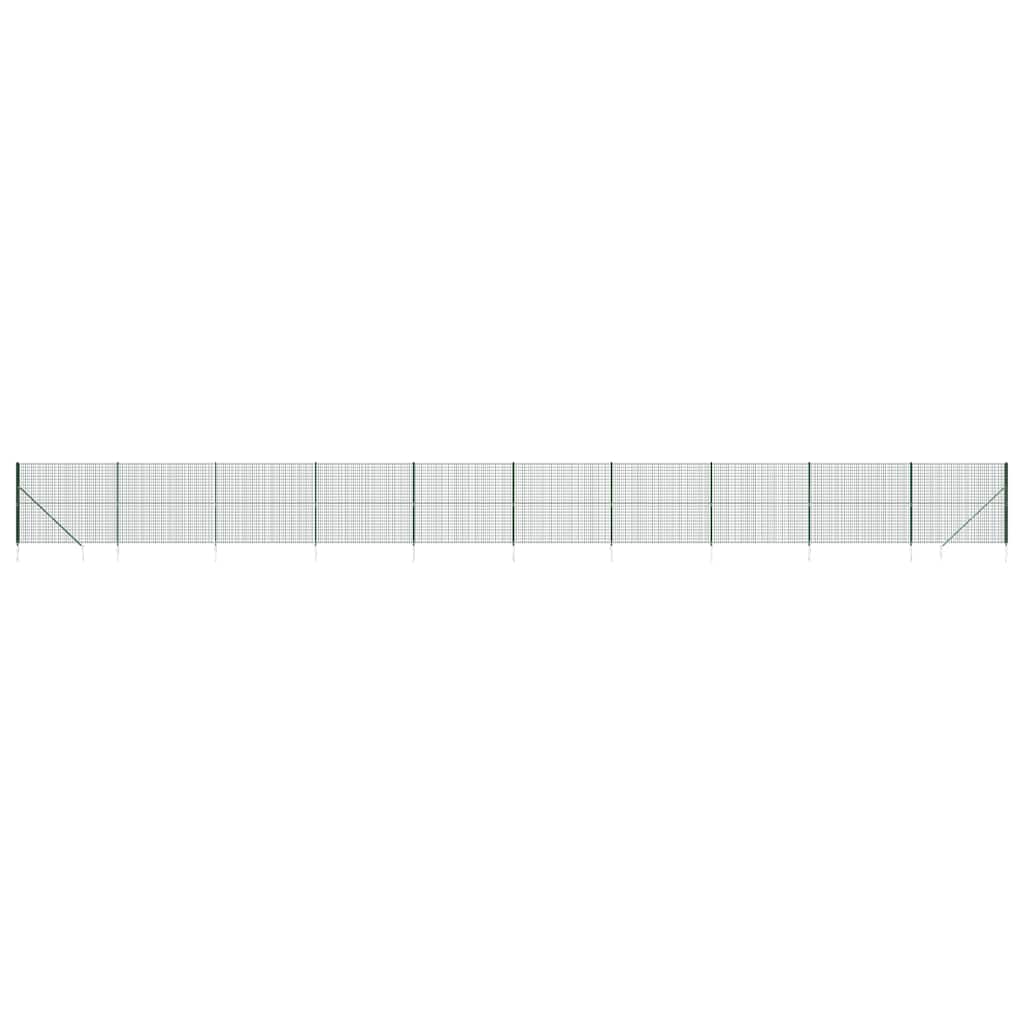 Maschendrahtzaun mit Bodenhülsen Grün 1,6x25 m