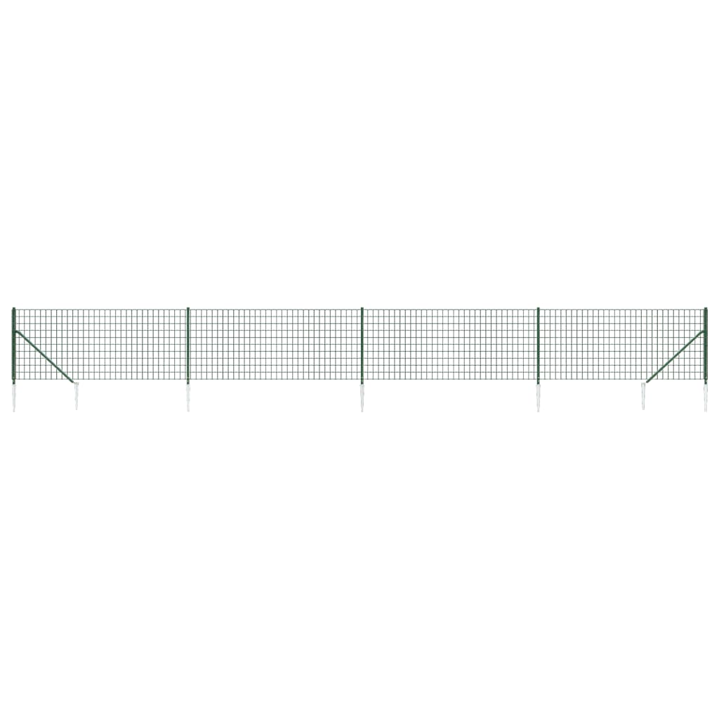 Maschendrahtzaun mit Bodenhülsen Grün 1x10 m