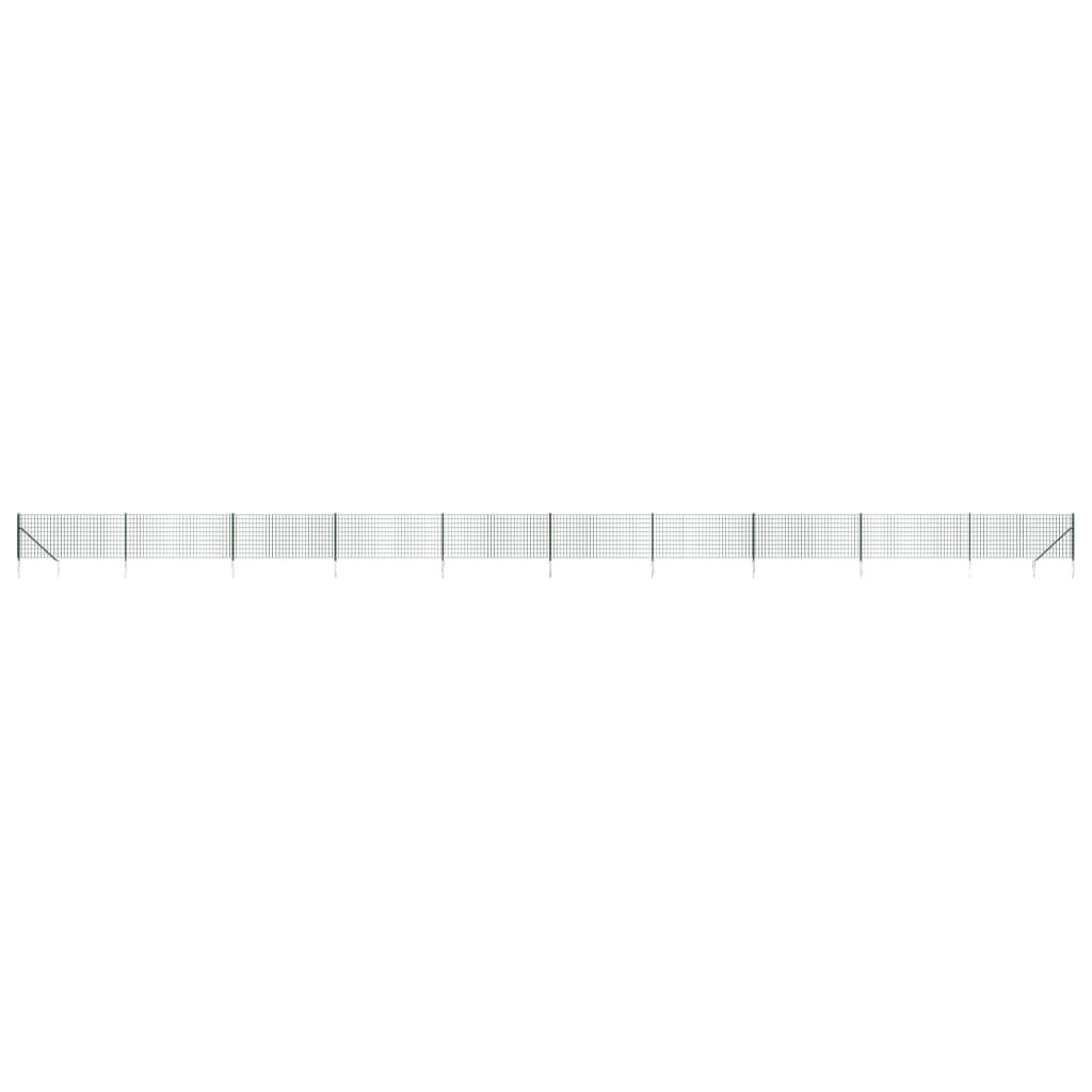 Maschendrahtzaun mit Bodenhülsen Grün 1x25 m