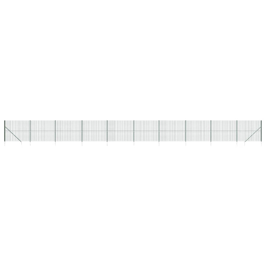 Maschendrahtzaun mit Bodenhülsen Grün 1,6x25 m