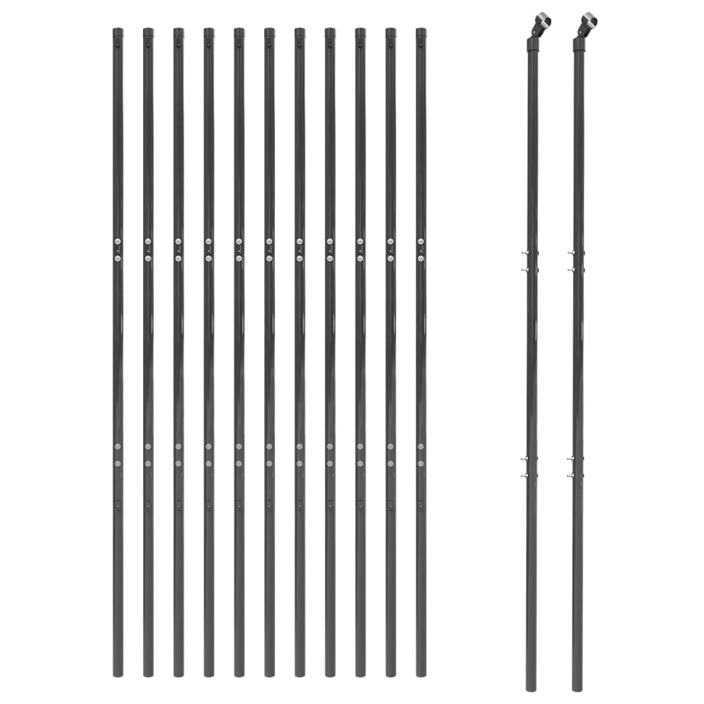 Maschendrahtzaun Anthrazit 1,6x25 m Verzinkter Stahl