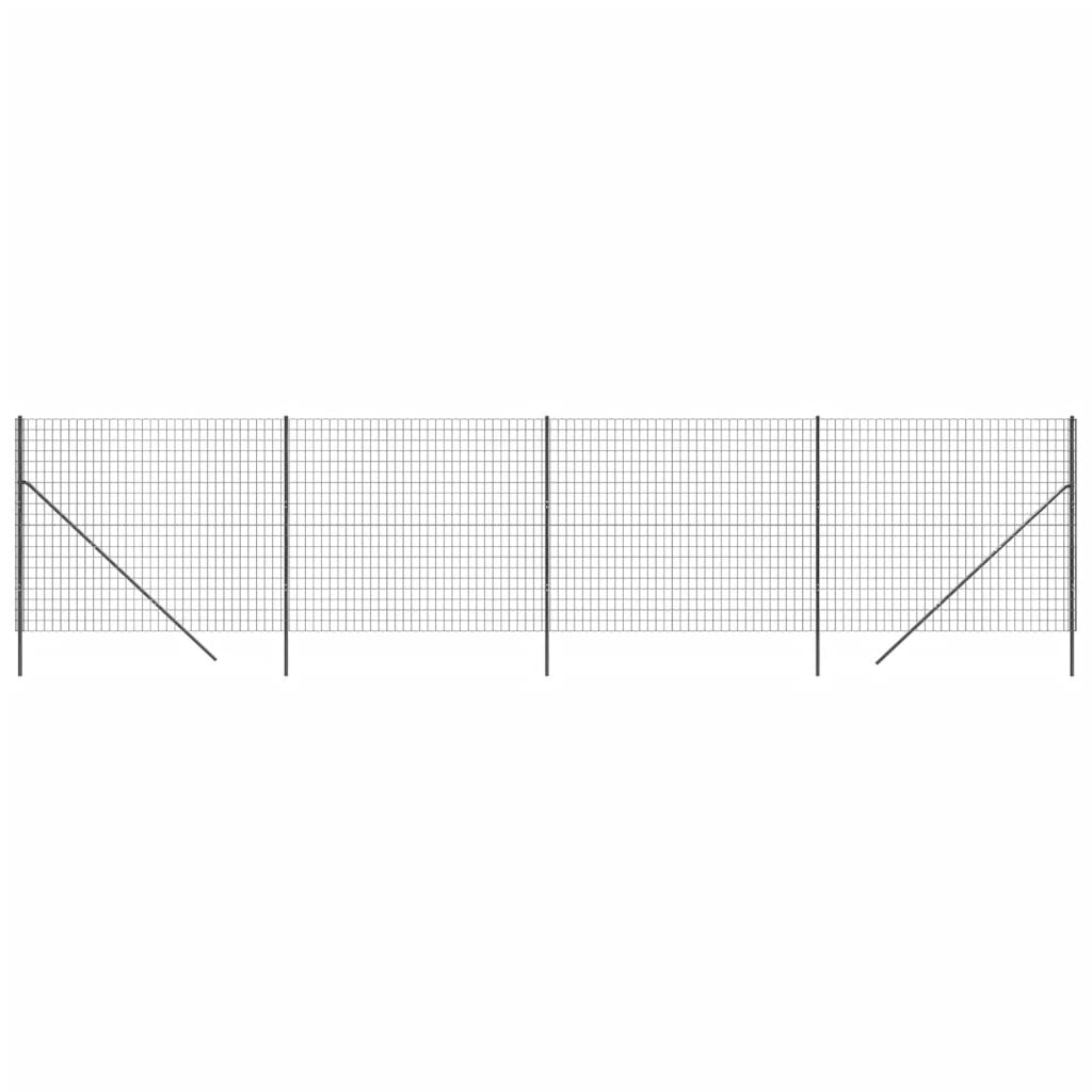 Maschendrahtzaun Anthrazit 1,4x10 m Verzinkter Stahl