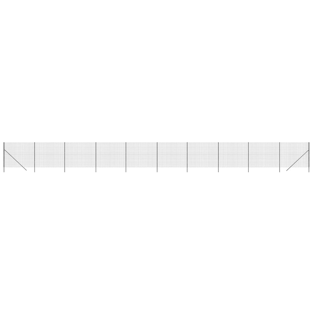 Maschendrahtzaun Anthrazit 1,6x25 m Verzinkter Stahl