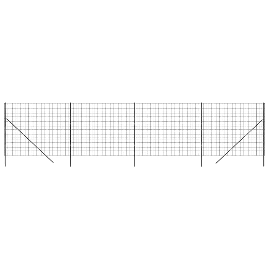 Maschendrahtzaun Anthrazit 1,6x10 m Verzinkter Stahl