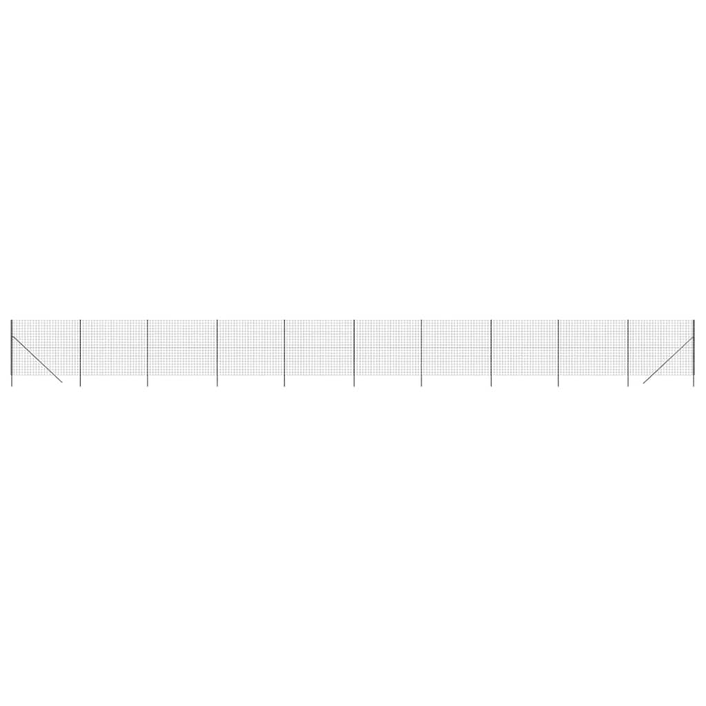 Maschendrahtzaun Anthrazit 1,4x25 m Verzinkter Stahl