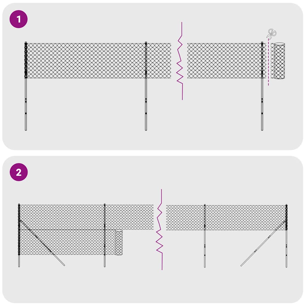 Maschendrahtzaun Anthrazit 1,6x25 m Verzinkter Stahl
