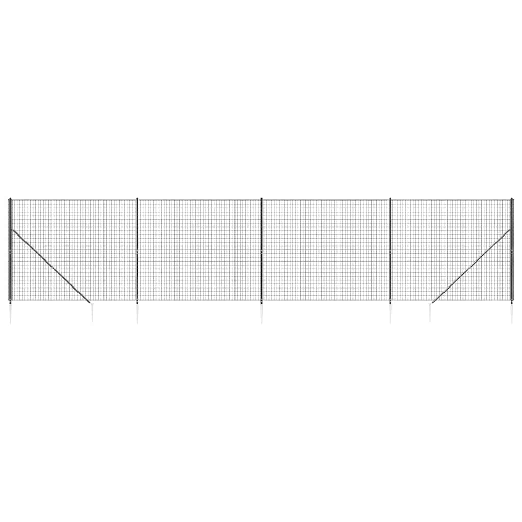 Maschendrahtzaun mit Bodenhülsen Anthrazit 1,4x10 m