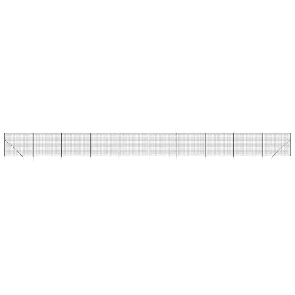 Maschendrahtzaun mit Bodenhülsen Anthrazit 1,6x25 m