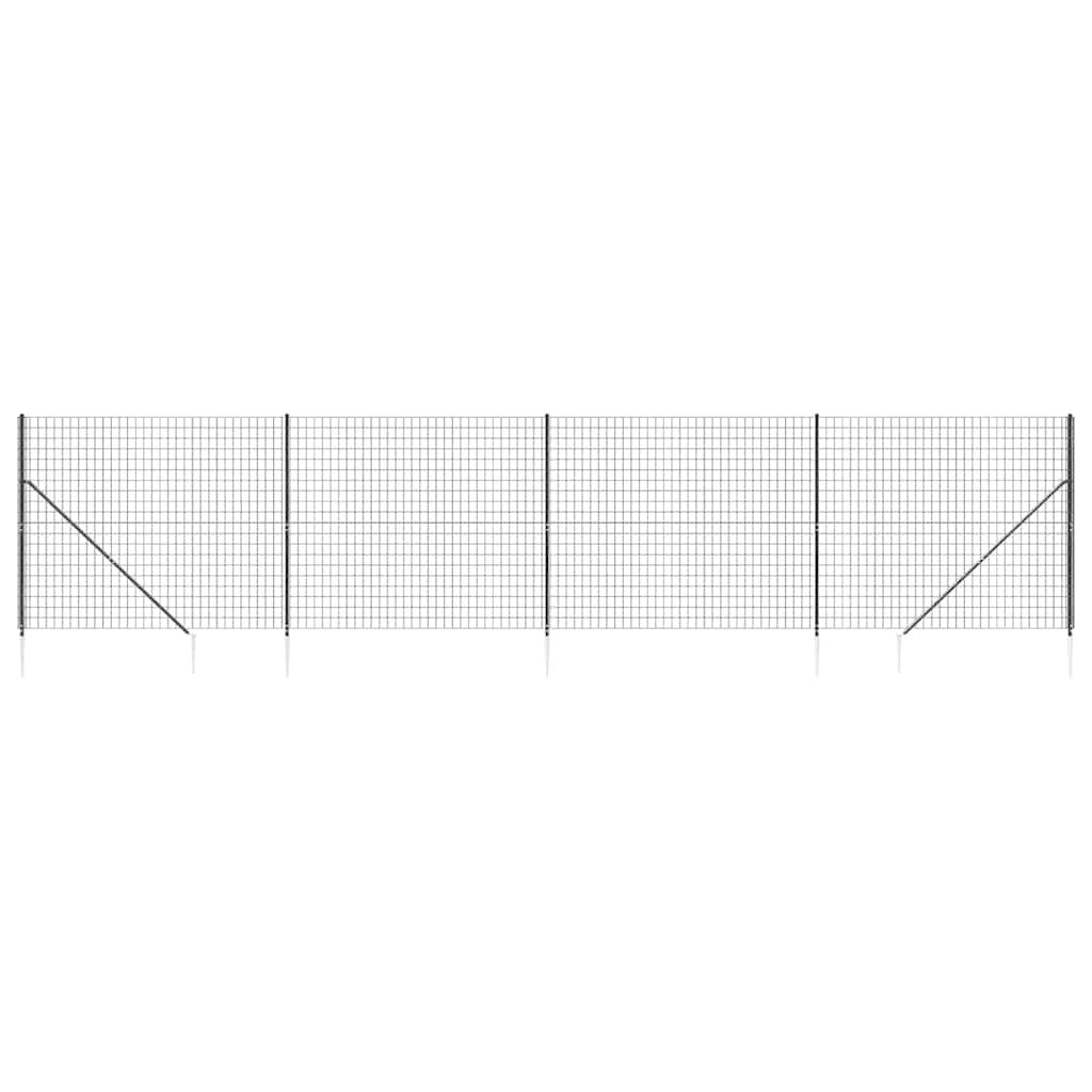 Maschendrahtzaun mit Bodenhülsen Anthrazit 1,4x10 m