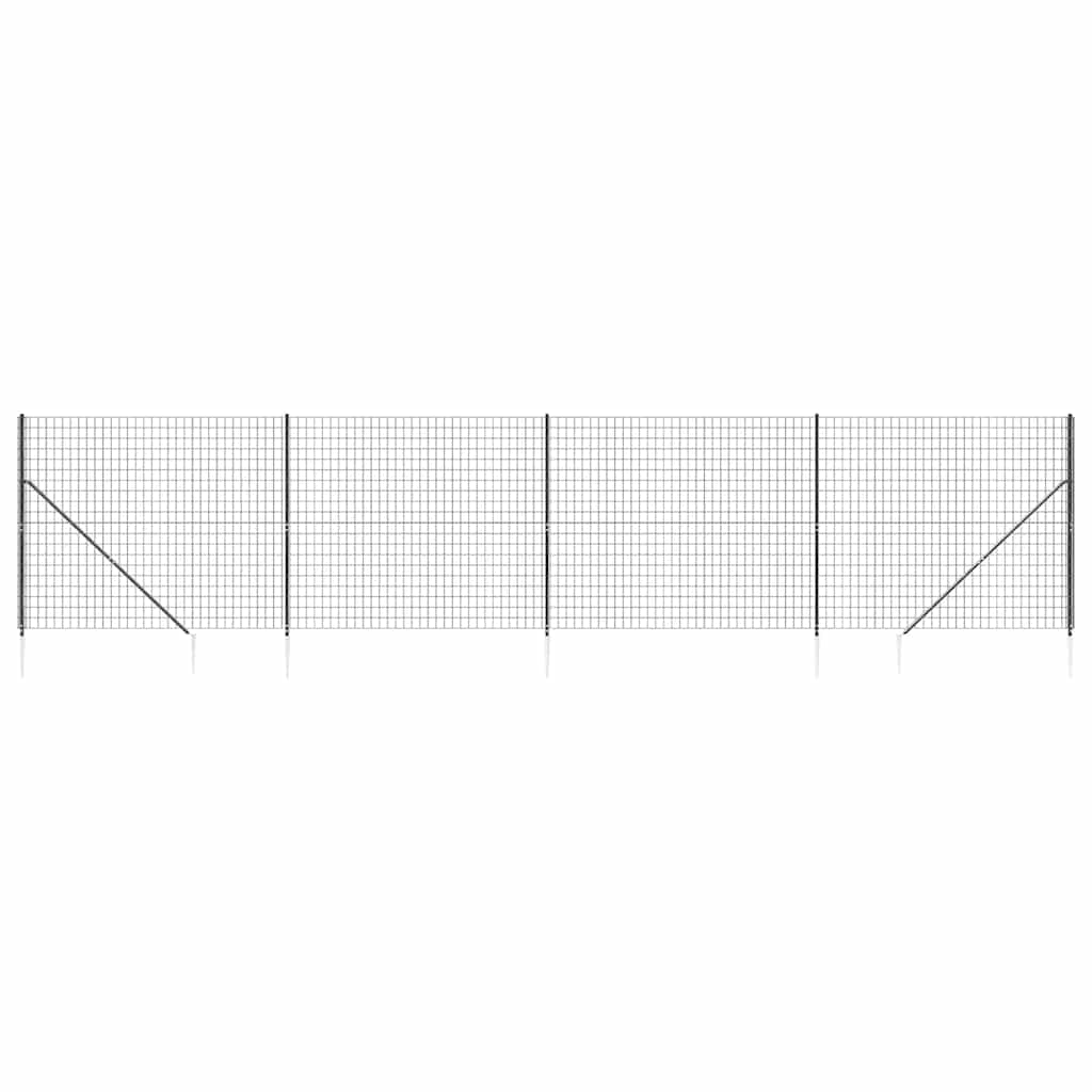 Maschendrahtzaun mit Bodenhülsen Anthrazit 1,6x10 m
