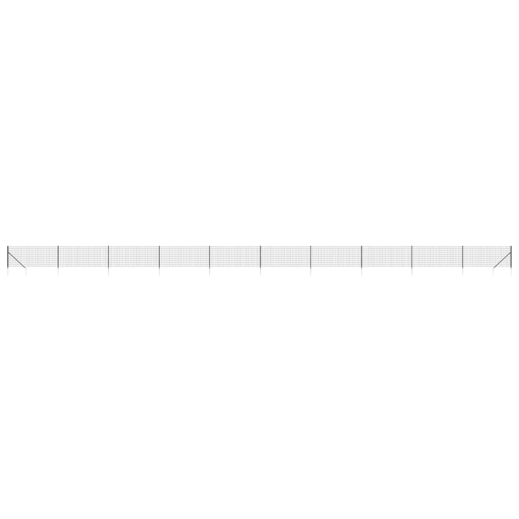 Maschendrahtzaun mit Bodenhülsen Anthrazit 1x25 m