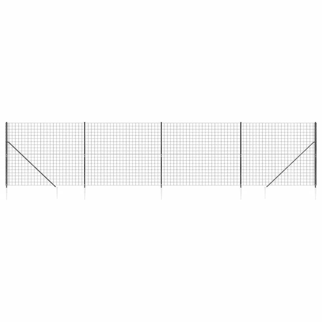 Maschendrahtzaun mit Bodenhülsen Anthrazit 1,4x10 m
