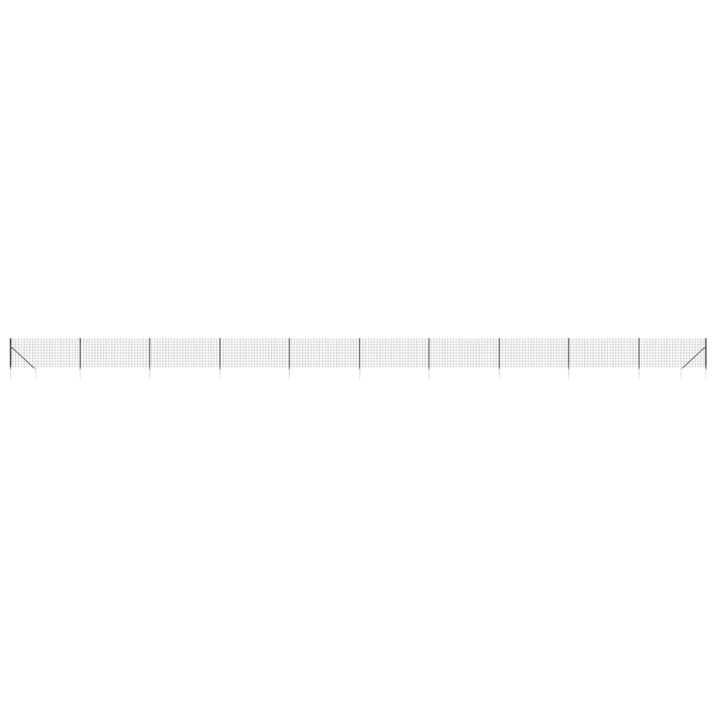 Maschendrahtzaun mit Bodenhülsen Anthrazit 1x25 m