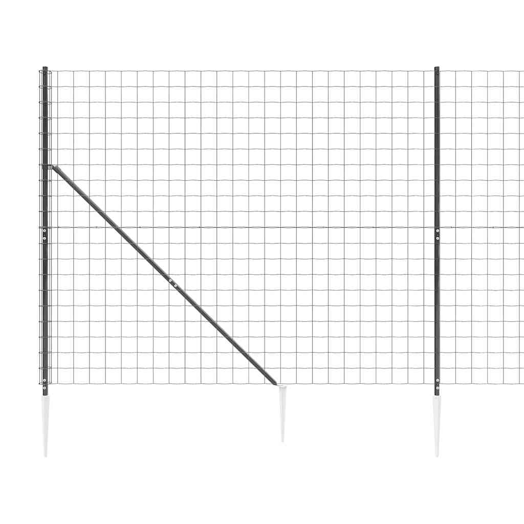 Maschendrahtzaun mit Bodenhülsen Anthrazit 1,6x25 m