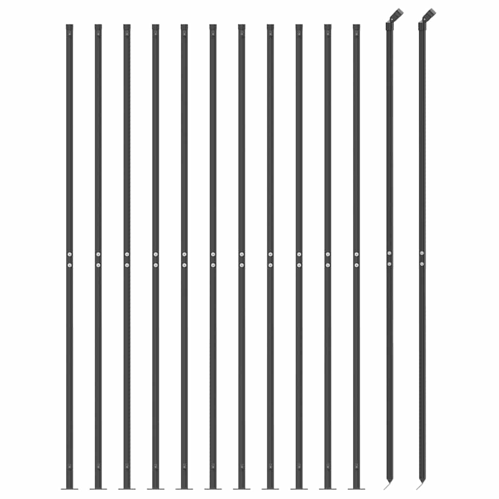 Maschendrahtzaun mit Bodenflansch Anthrazit 1,4x25 m