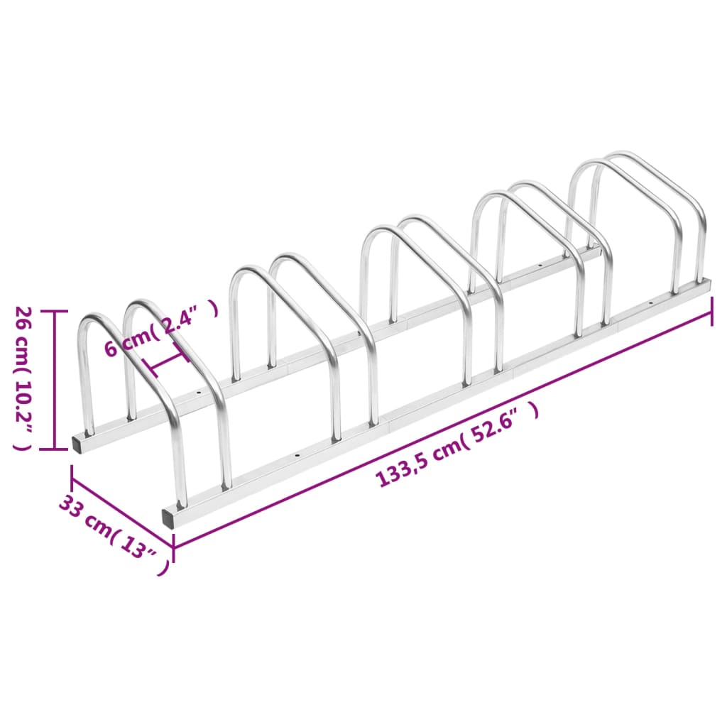 Fahrradständer für 5 Fahrräder Verzinkter Stahl