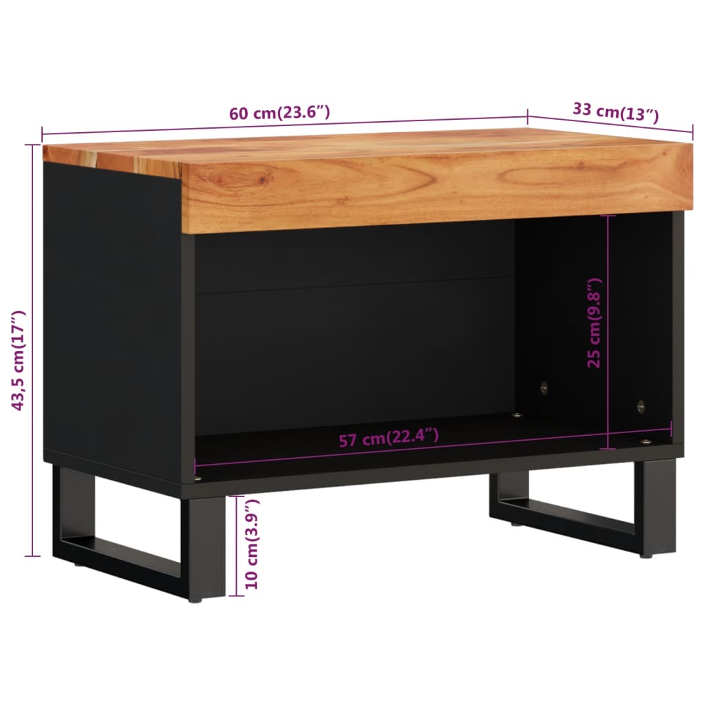 TV-Schrank 60x33x43,5 cm Massivholz Akazie