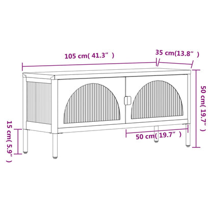 TV-Schrank Schwarz 105x35x50 cm Glas und Stahl