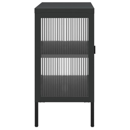 Sideboard Schwarz 105x35x70 cm Glas und Stahl