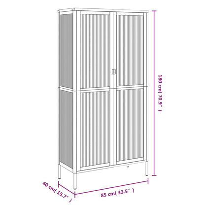 Highboard Schwarz 85x40x180 cm Glas und Stahl