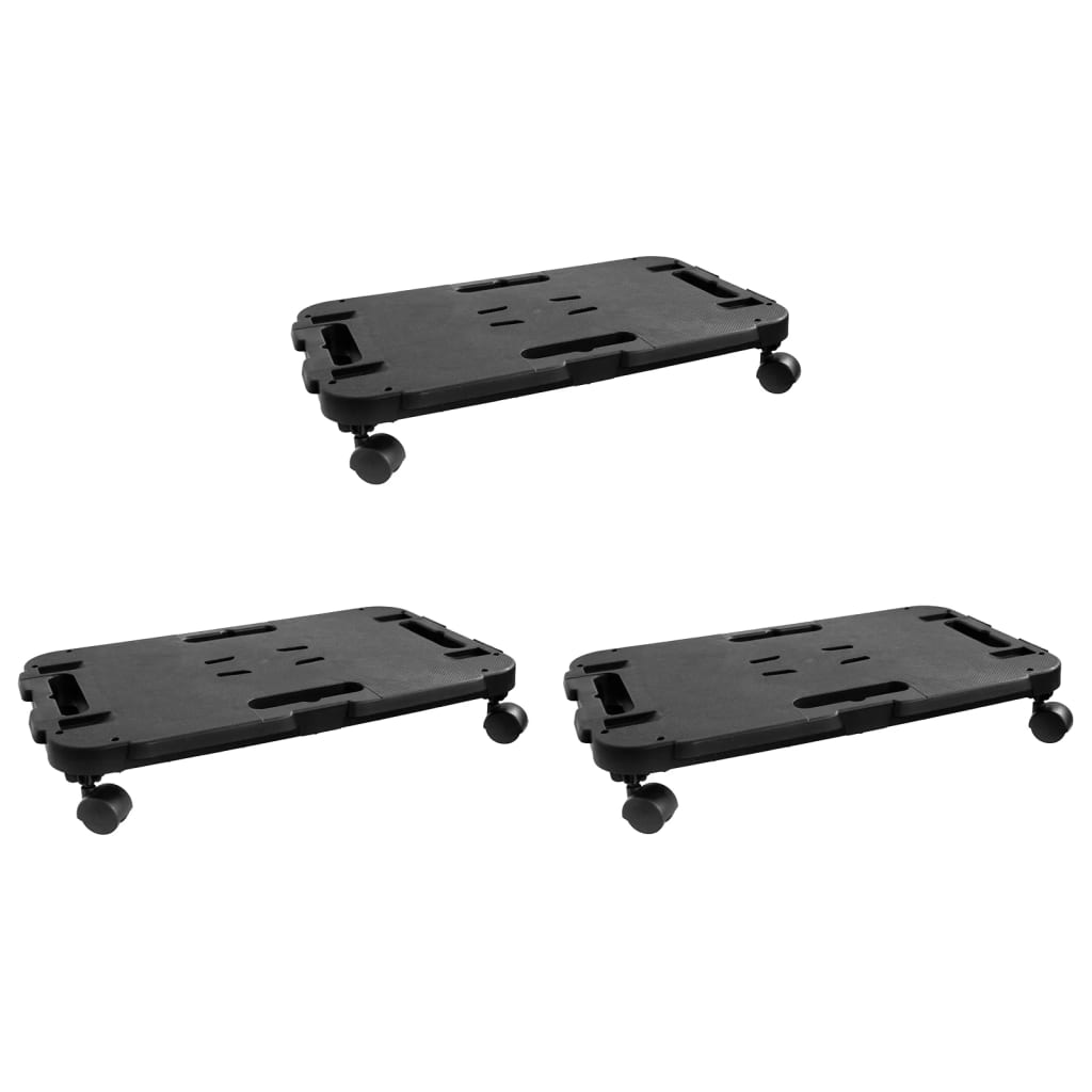 Transportroller 3 Stk. Schwarz Polypropylen 200 kg