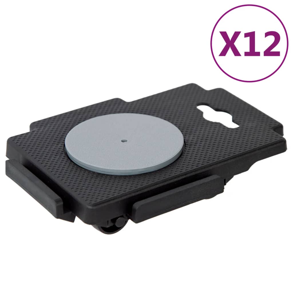 Transportroller mit 8 Rollen 12 Stk Schwarz Polypropylen 150 kg