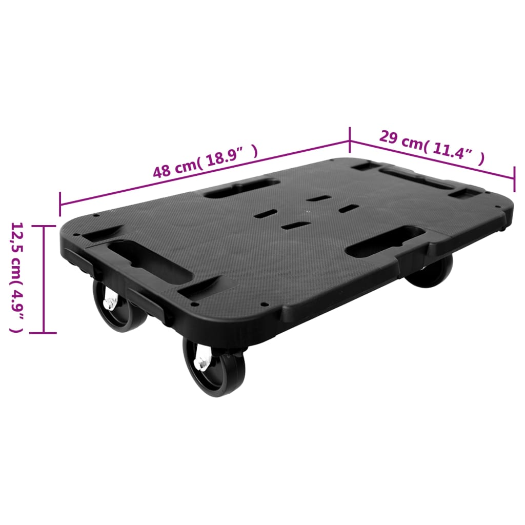 Transportroller 2 Stk. Schwarz Polypropylen 300 kg