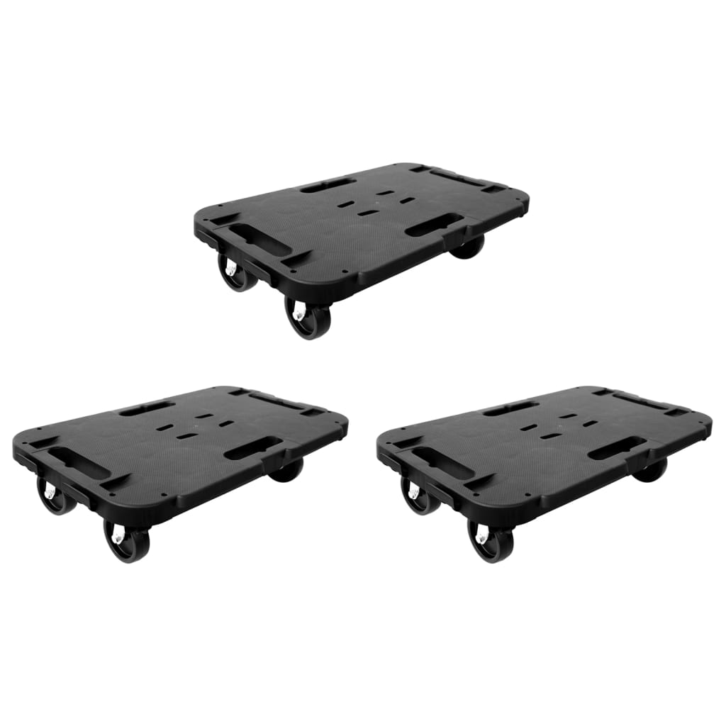 Transportroller 3 Stk. Schwarz Polypropylen 300 kg