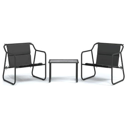 3-tlg. Garten-Lounge-Set mit Kissen Anthrazit Stahl