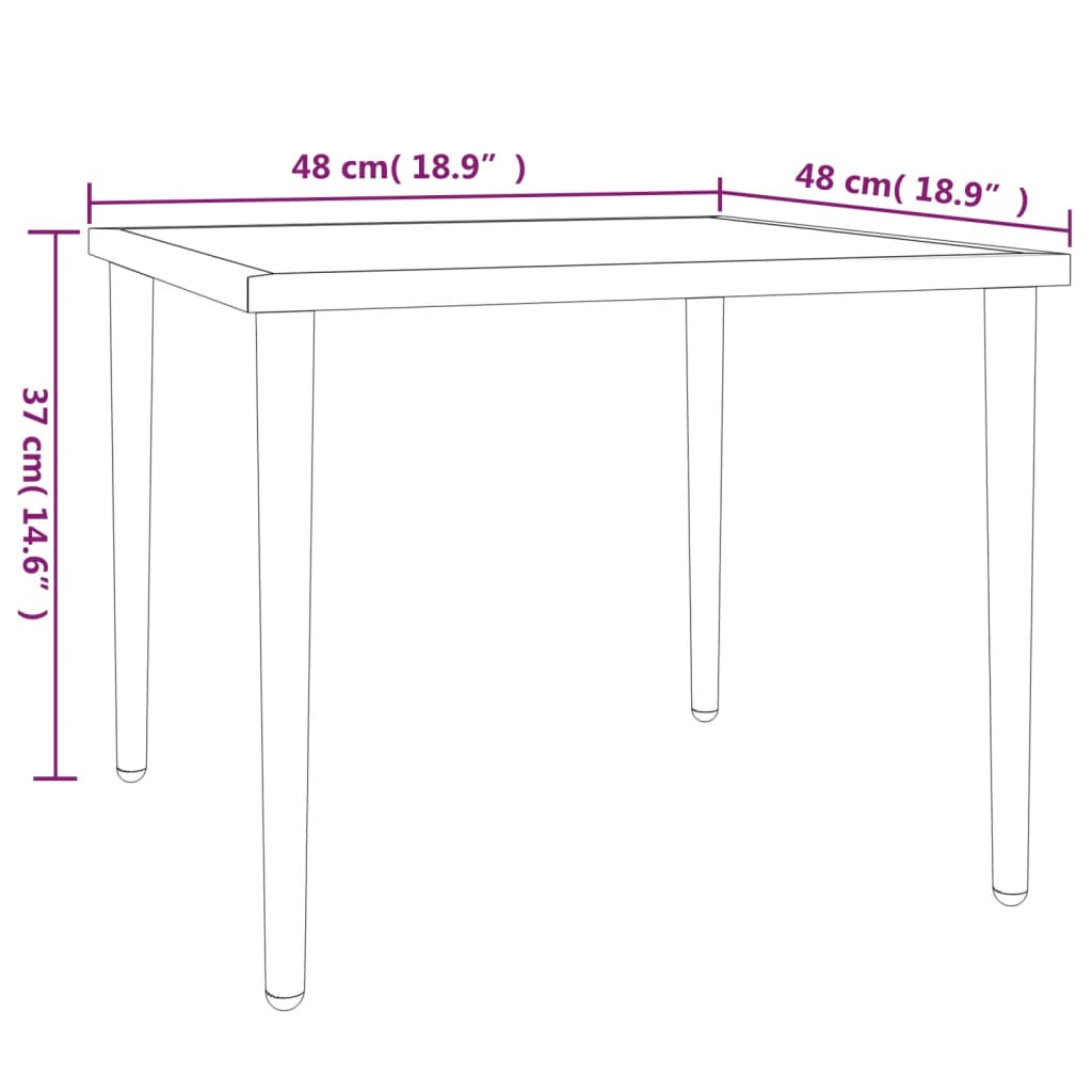 Gartentisch Grau 48x48x37 cm Stahl
