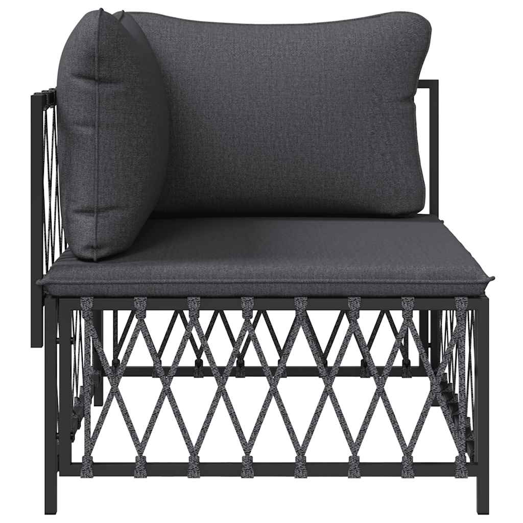 Garten-Ecksofa mit Kissen Anthrazit Gewebe