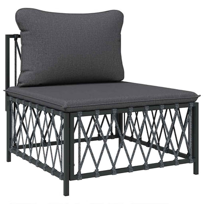 Garten-Mittelsofa mit Kissen Anthrazit Gewebe