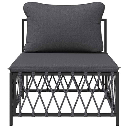 Garten-Mittelsofa mit Kissen Anthrazit Gewebe