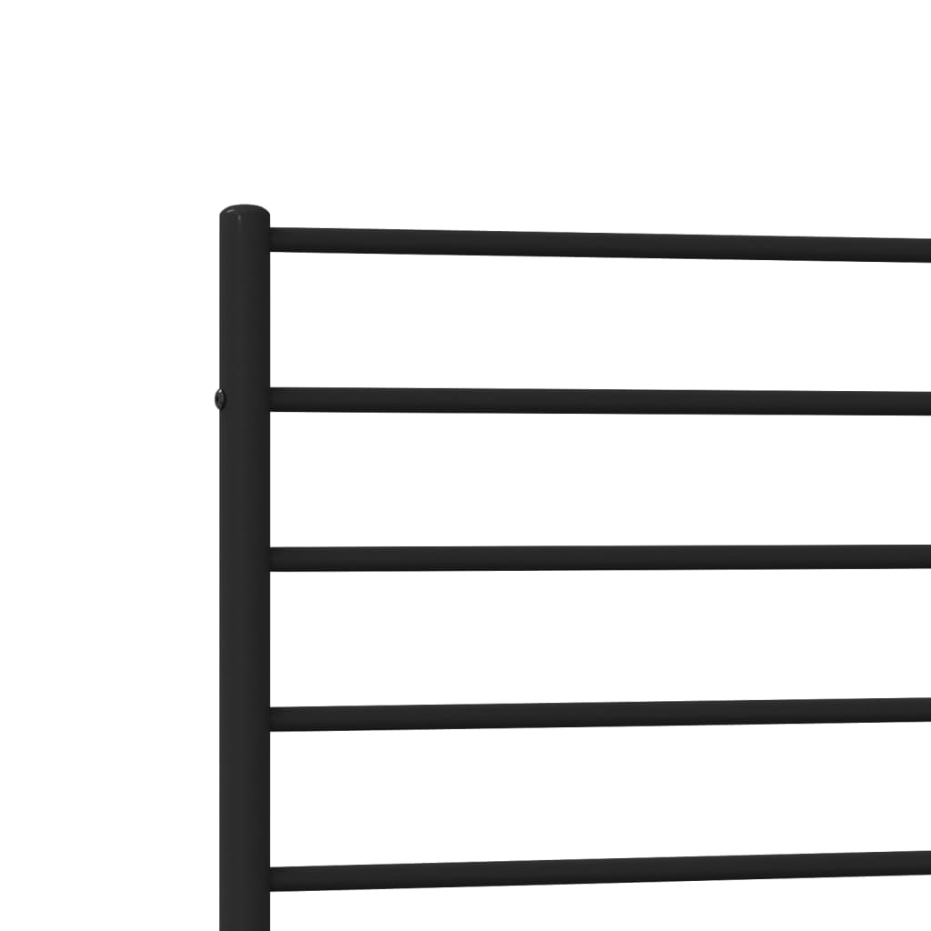 Bed frame with headboard metal black 90x200 cm