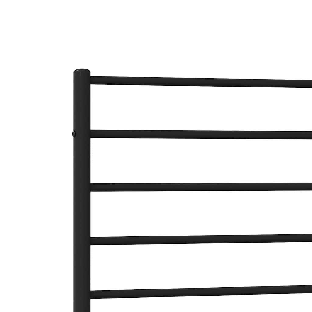 Bed frame with headboard metal black 100x190 cm