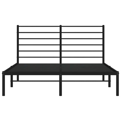 Bettgestell mit Kopfteil Metall Schwarz 120x190 cm