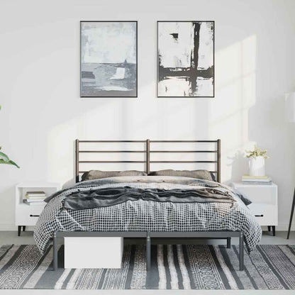 Bettgestell mit Kopfteil Metall Schwarz 150x200 cm
