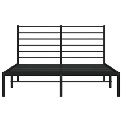 Bettgestell mit Kopfteil Metall Schwarz 160x200 cm