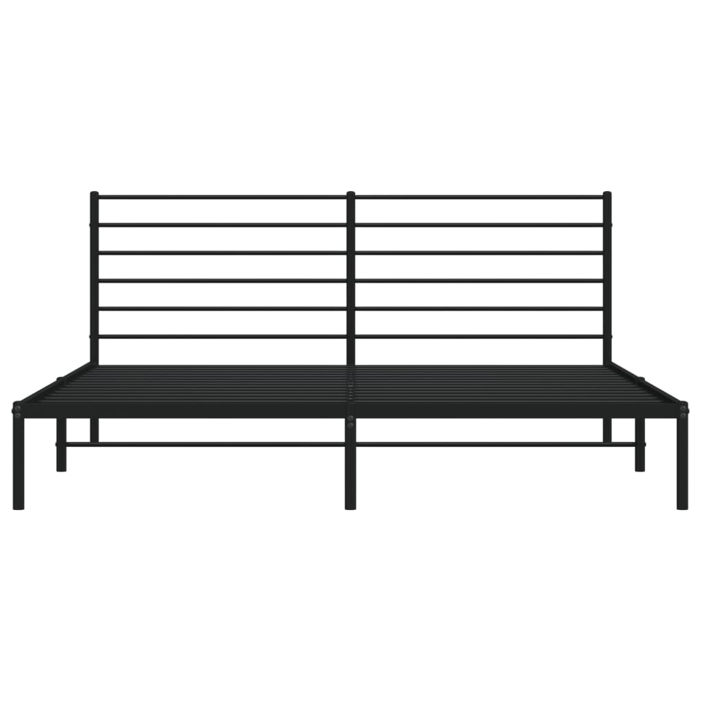 Bed frame with headboard metal black 180x200 cm